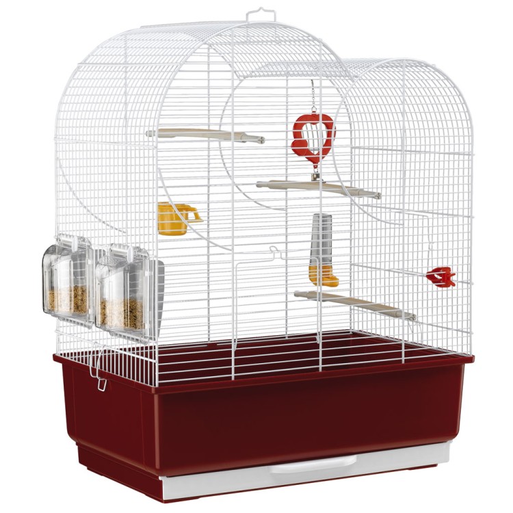 Colivie Eva Alba Full Option Rosu / Alb, 49 x 30 x 63 cm