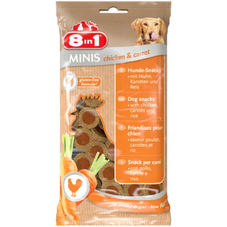 8in1 Recompense Minis Pui/morcovi 100 G