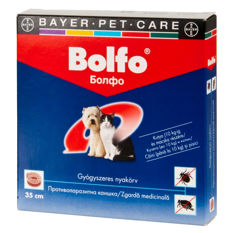 Bolfo Zgarda Antiparazitara Pisica & Caine 35 cm pentru pisici si caini pana la 10 kg