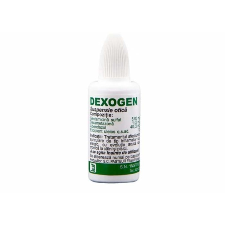Dexogen Suspensie Otica 20 ml - indicat pentru otite la caini si pisici