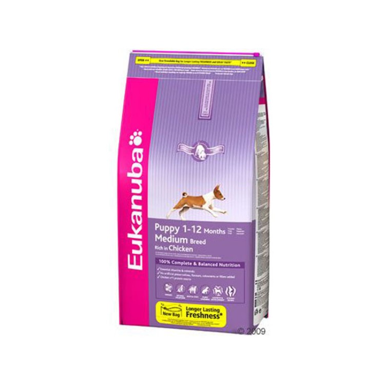 Eukanuba Puppy & Junior Medium cu Pui 15 Kg