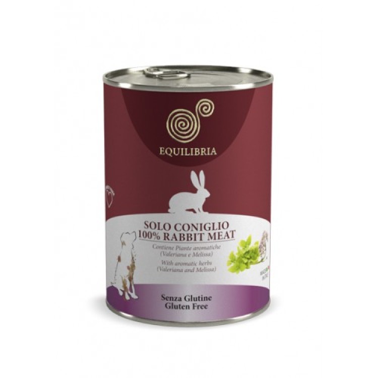 EQUILIBRIA Dog - 100% carne de IEPURE- 410 g -conserva