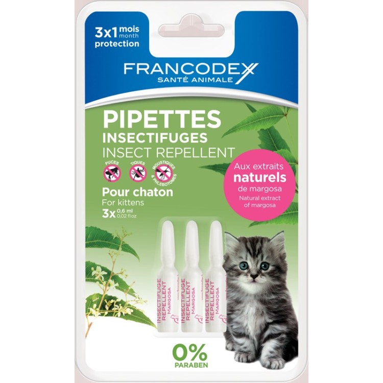 Francodex Pipeta Antiparazitara Kitten 0.6ml x3buc/blister