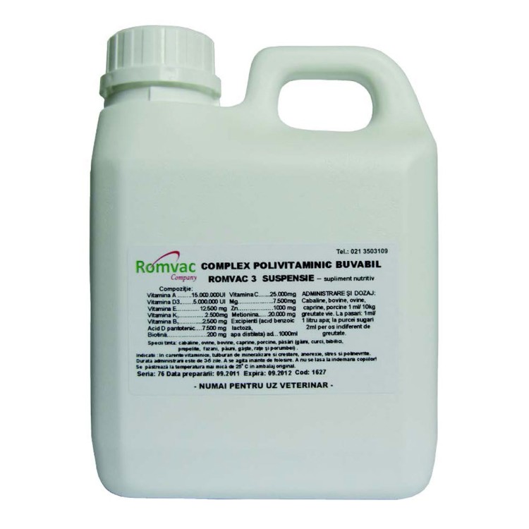 Complex Polivitaminic buvabil Romvac-3 50 ml