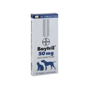 Baytril Flavoured 50 mg antibiotic pe baza de enrofloxacina pentru caini si pisici