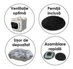 Geanta Transport Cosmo Silver Alb / Negru, 46 x 37 x 31 cm